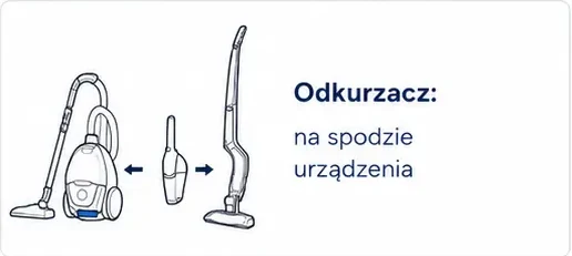 Odkurzacz — lokalizacja tabliczki znamionowej